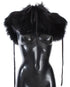 Dolce & Gabbana Black Fox Fur Shoulder Wrap Cover Collar Scarf
